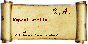 Kaposi Attila névjegykártya